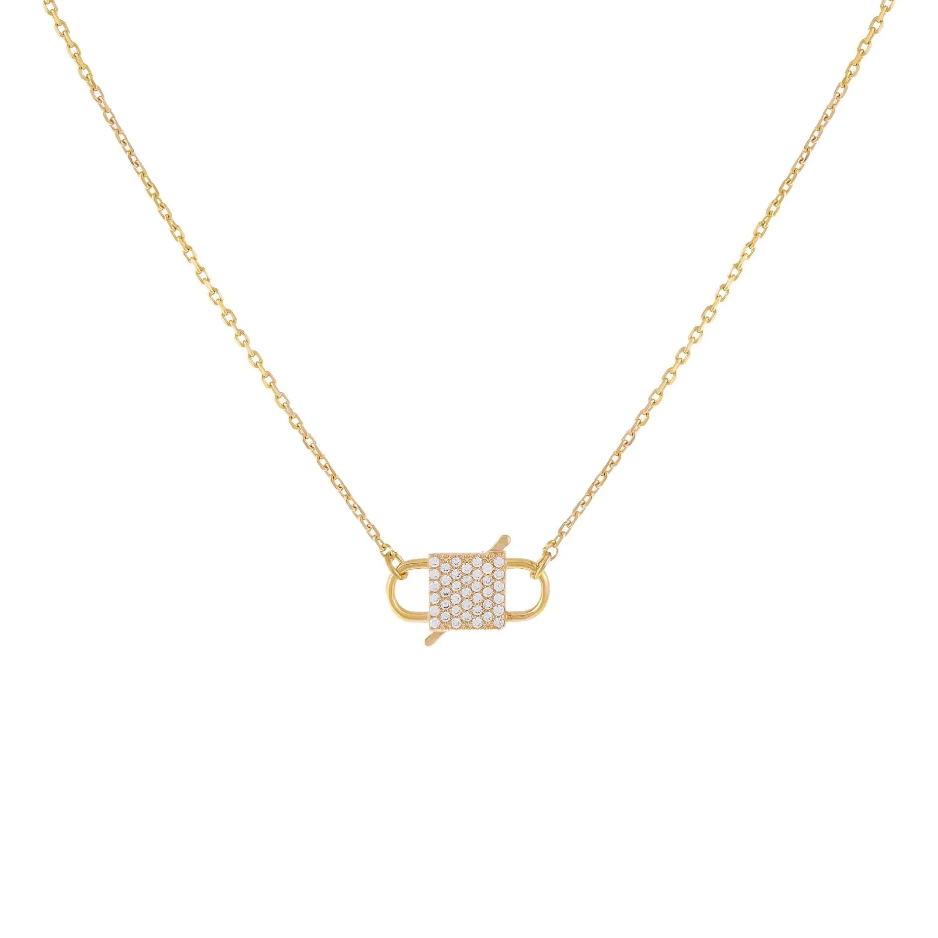 Pavé Double Lock Necklace
