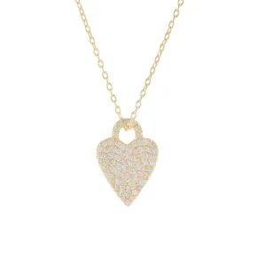 Pavé Heart Charm Necklace
