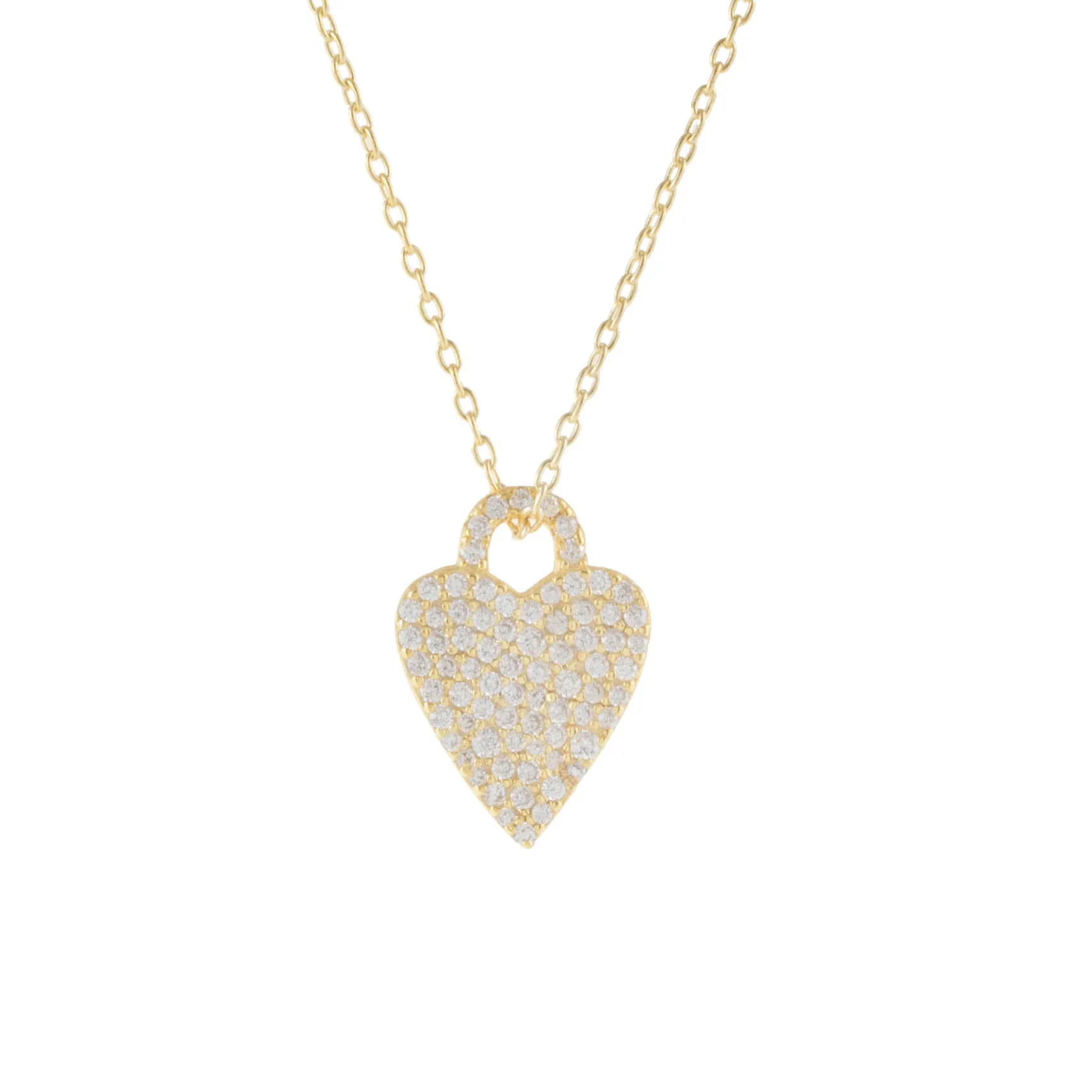Pavé Heart Charm Necklace