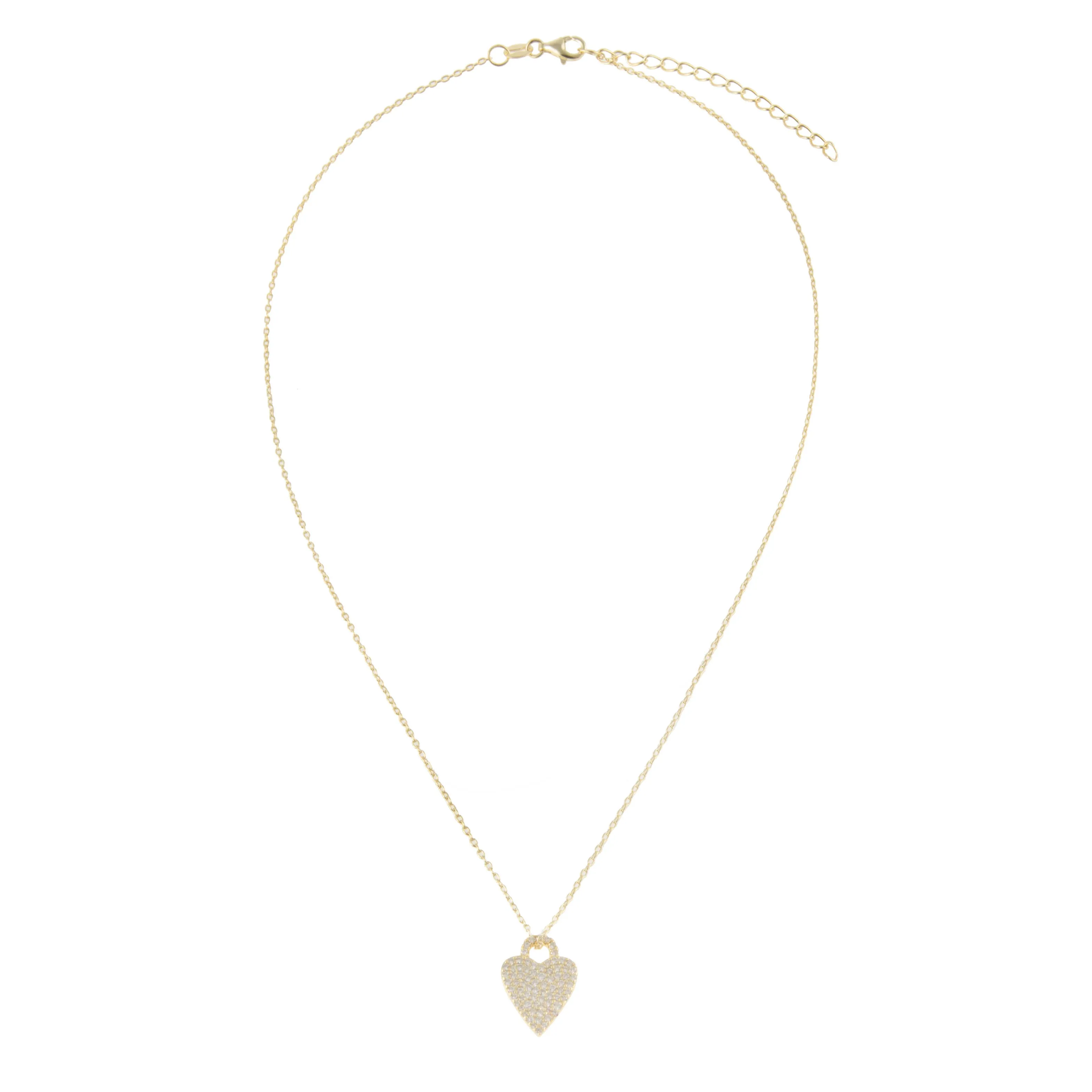 Pavé Heart Charm Necklace