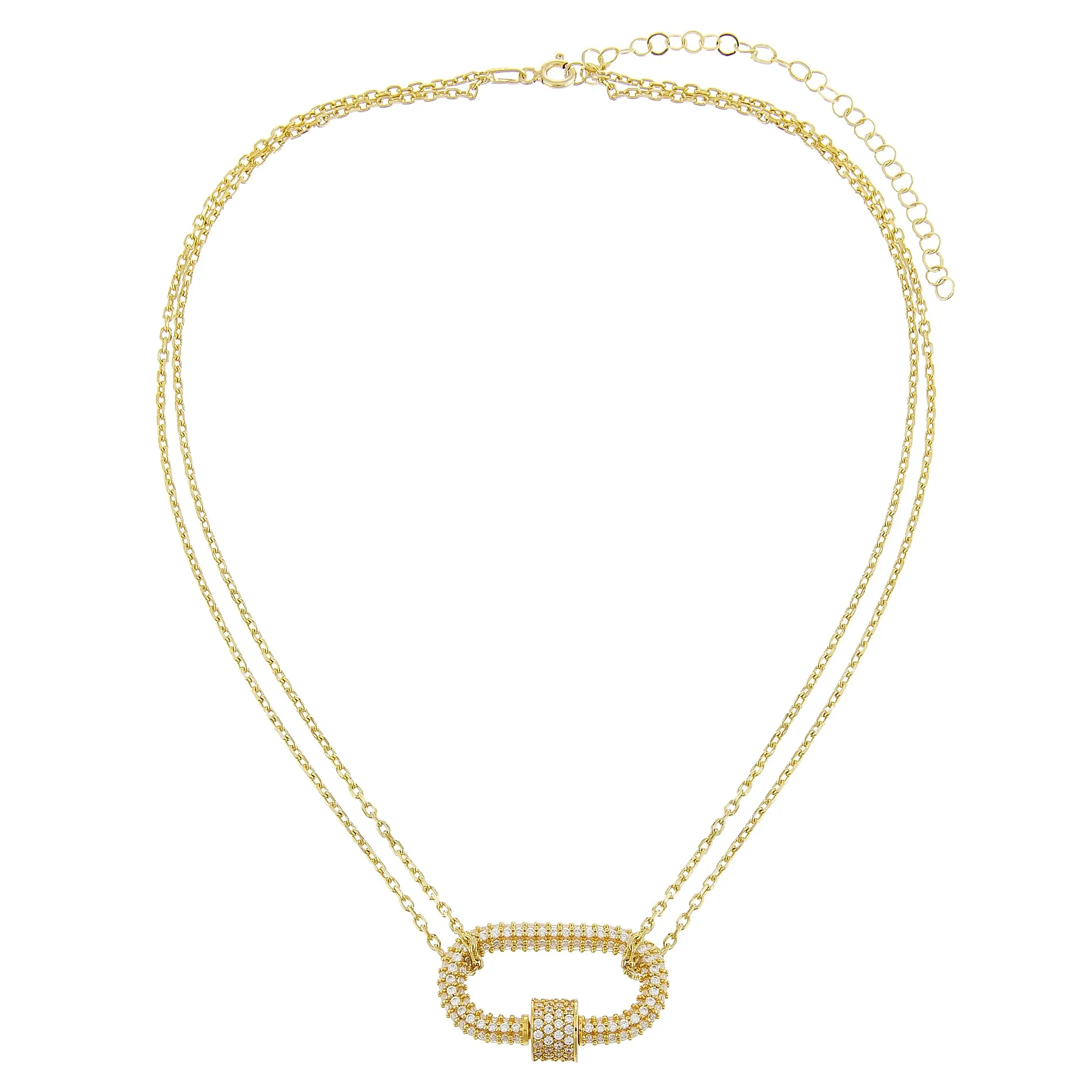 Pavé Omega Toggle Necklace