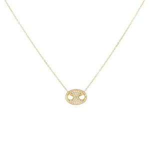Pavé Puff Mariner Necklace