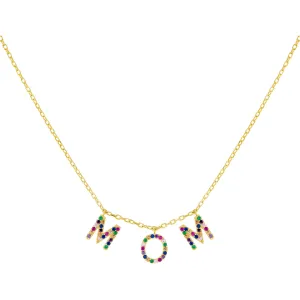 Pavé Rainbow Mom Necklace