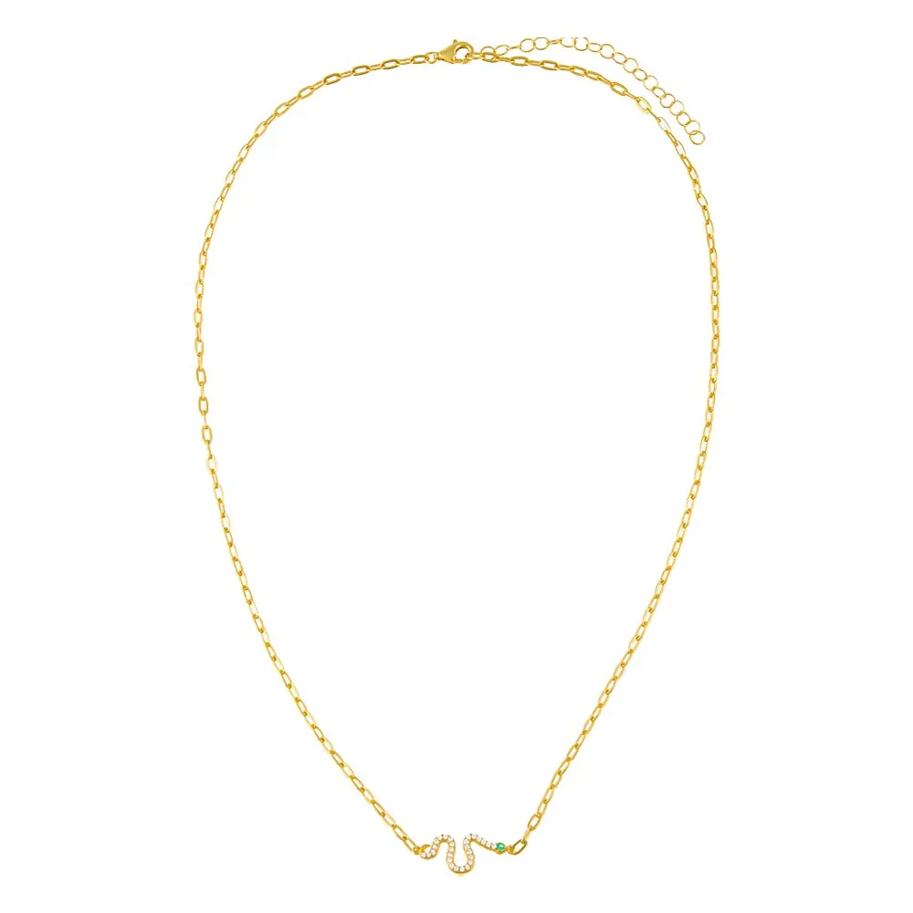 Pavé Snake Link Necklace