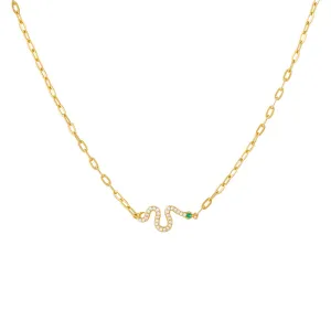 Pavé Snake Link Necklace
