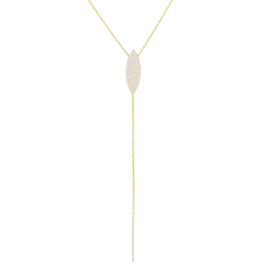Pavé Teardrop Lariat