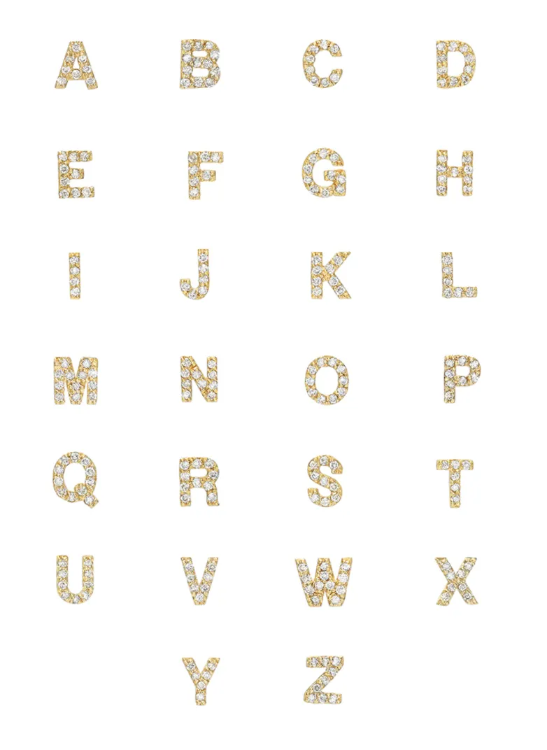 Pave Diamond Letter Chain Necklace
