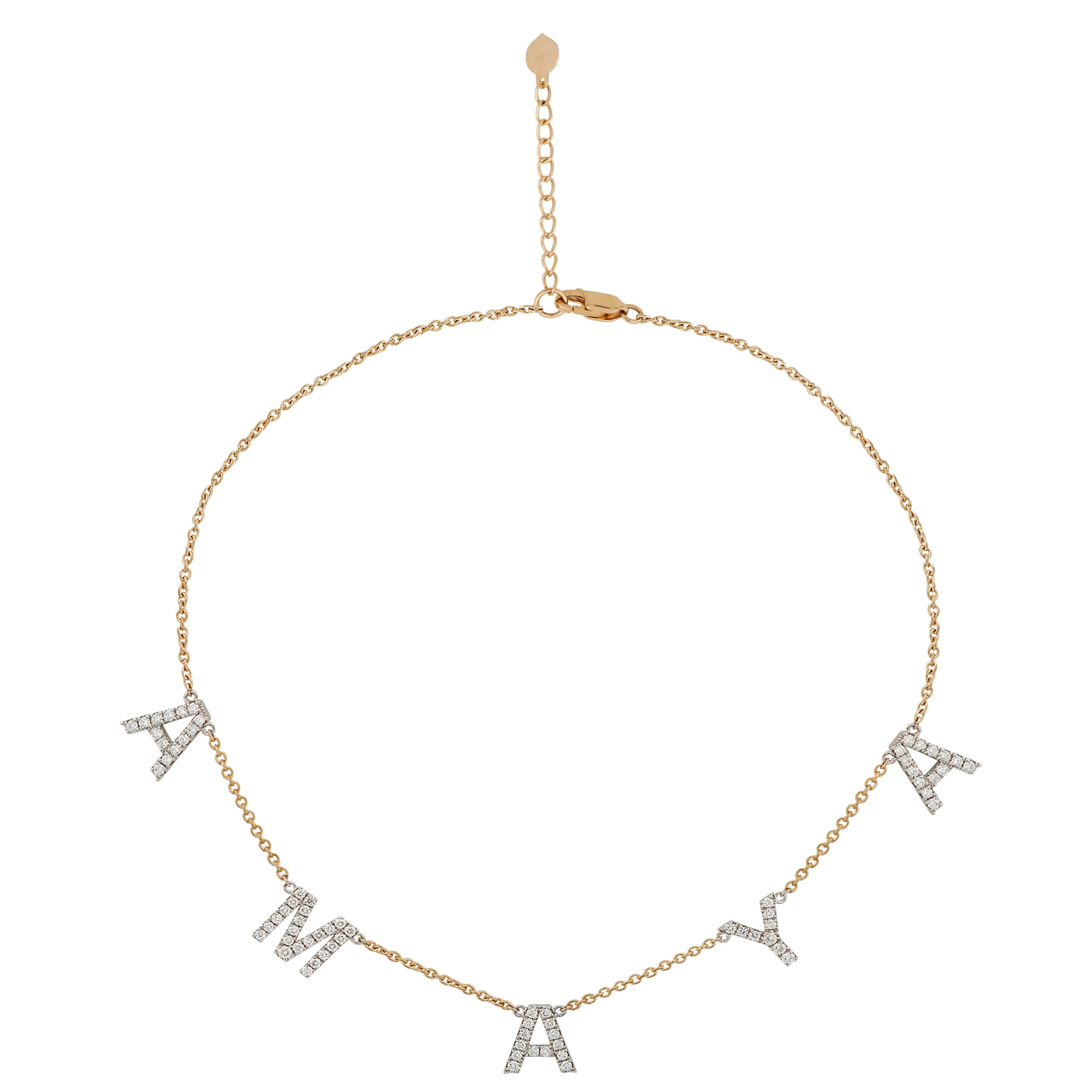 Pave Diamond Letter Chain Necklace