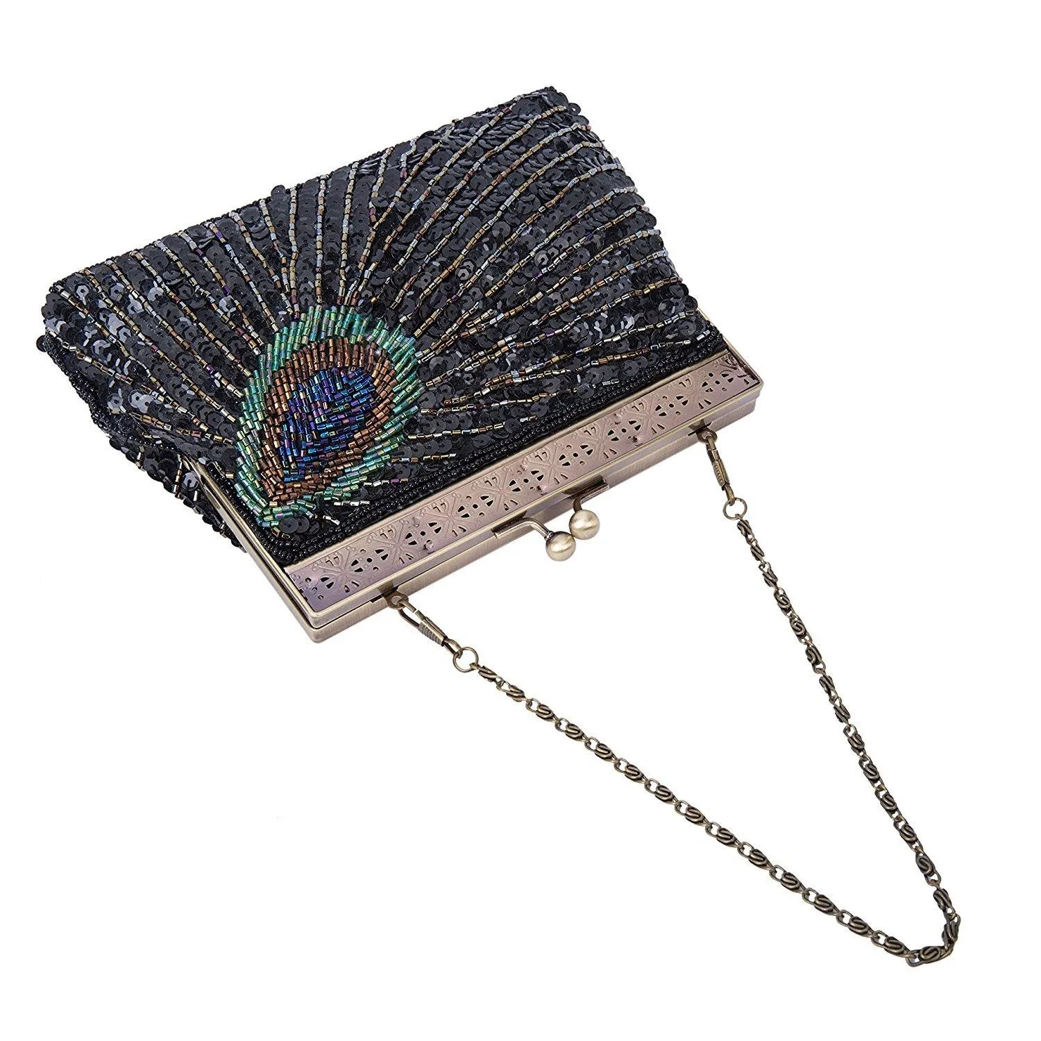 Peacock Tail Vintage Clutch Bags for Women Sequins Beaded|JaosWish