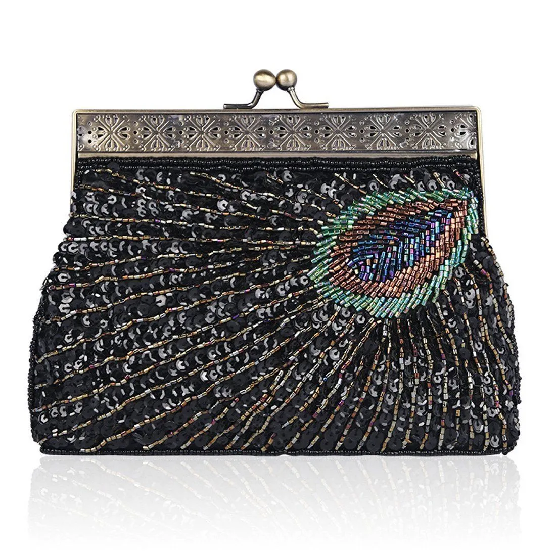 Peacock Tail Vintage Clutch Bags for Women Sequins Beaded|JaosWish