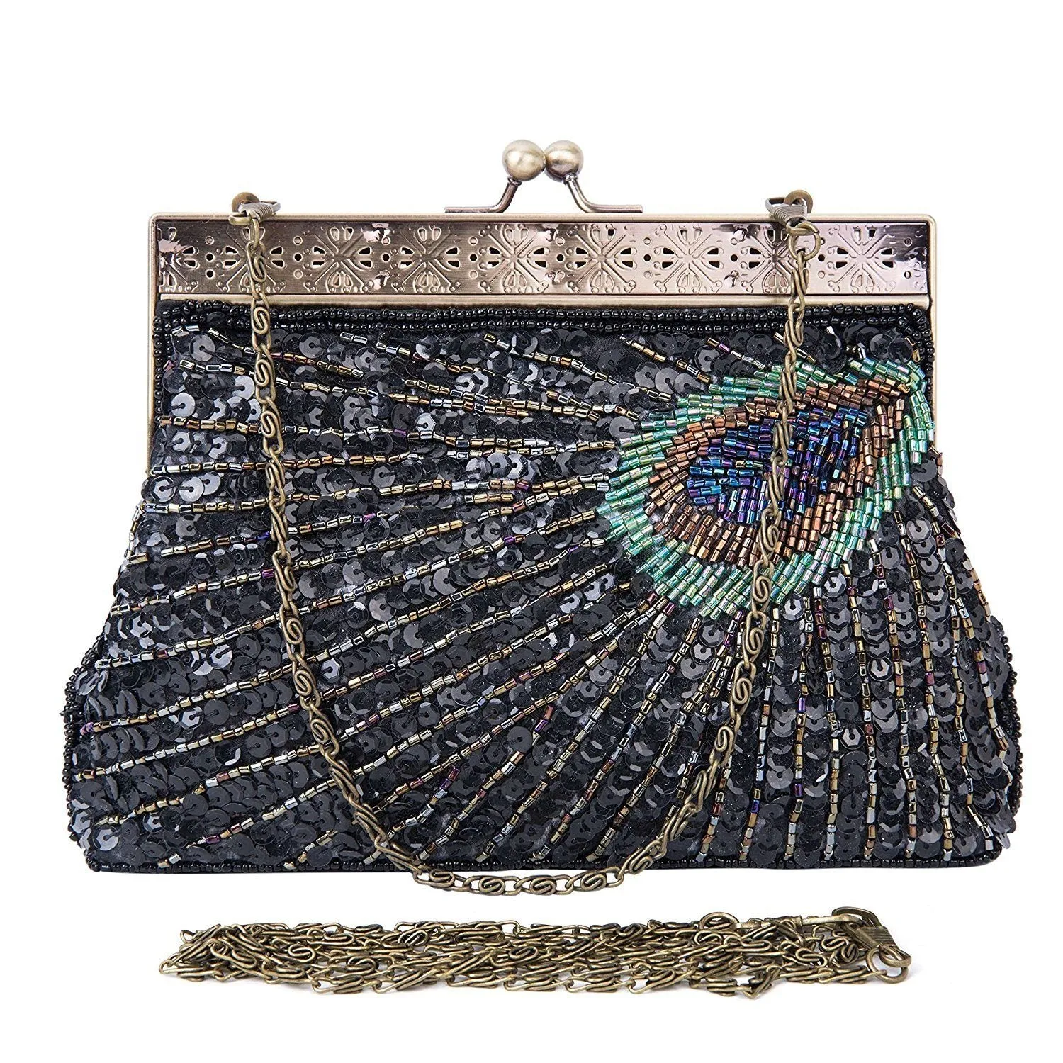 Peacock Tail Vintage Clutch Bags for Women Sequins Beaded|JaosWish