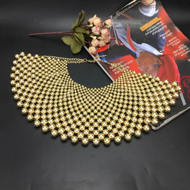 Pearl Beaded Necklace Bib Choker Statement Celebrity Inspired