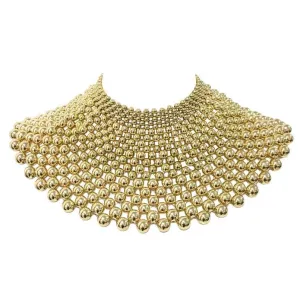 Pearl Beaded Necklace Bib Choker Statement Celebrity Inspired