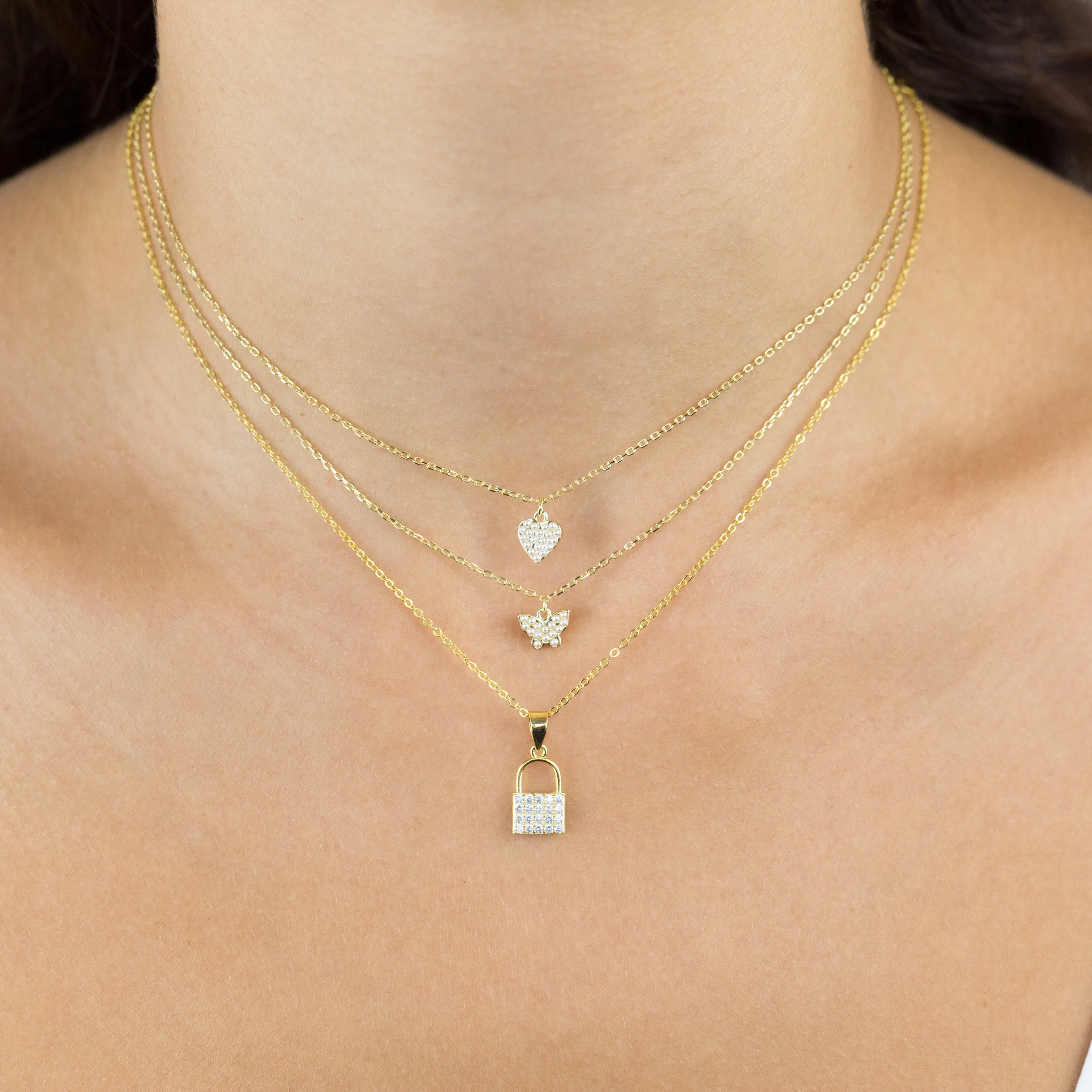 Pearl Dainty Butterfly Necklace