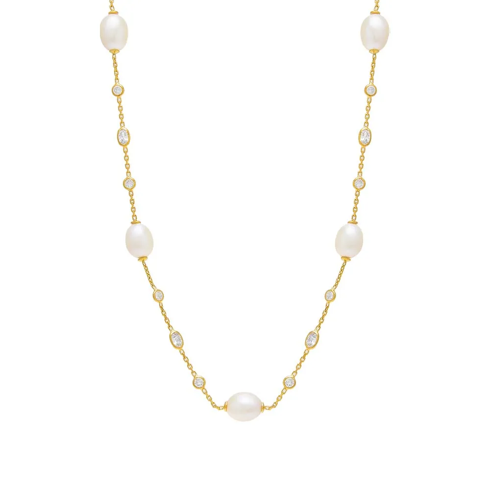 Pearl Diamond By The Yard Necklace