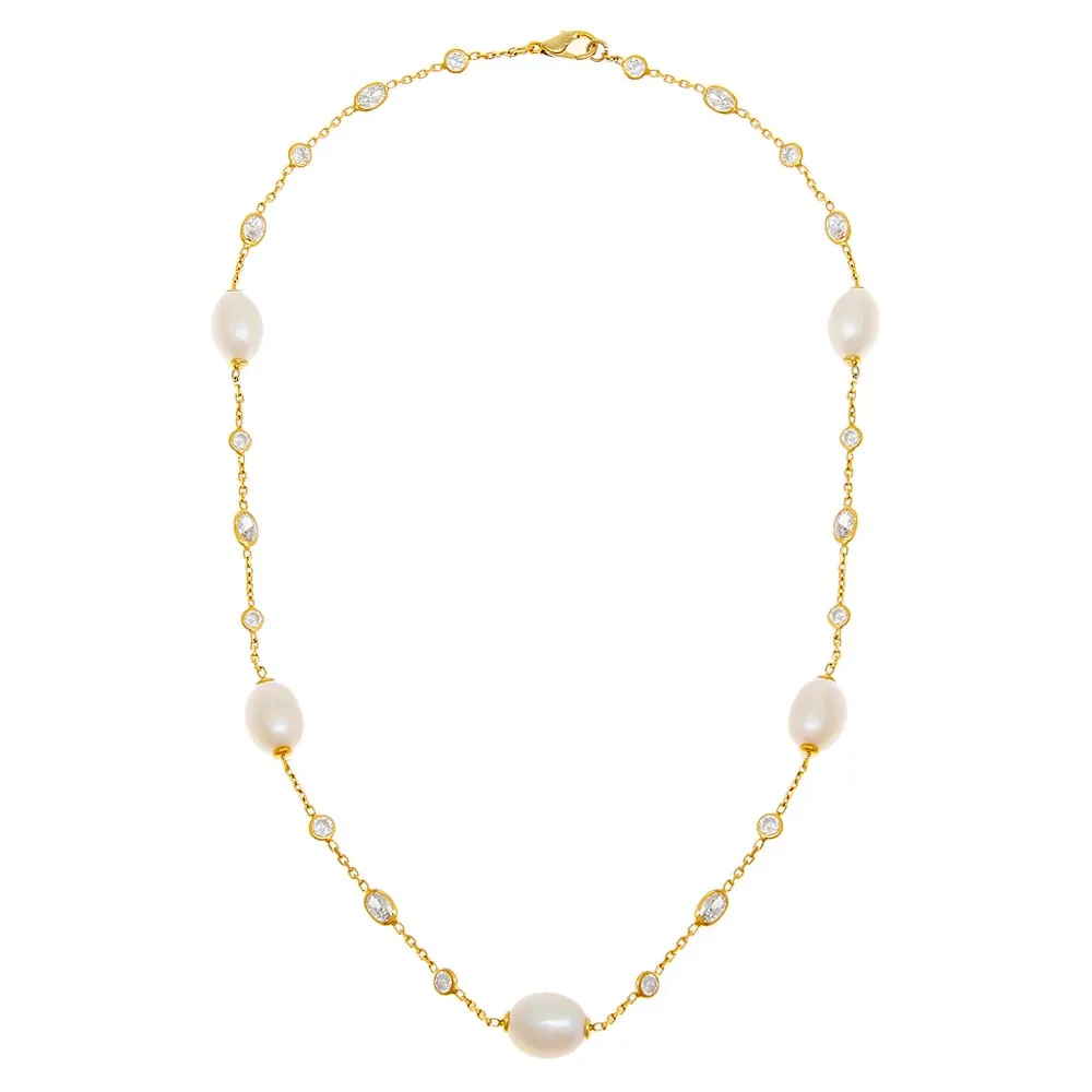 Pearl Diamond By The Yard Necklace