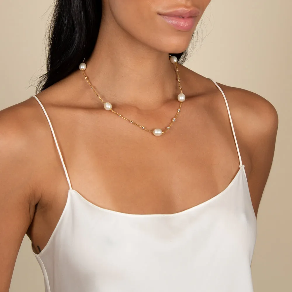 Pearl Diamond By The Yard Necklace
