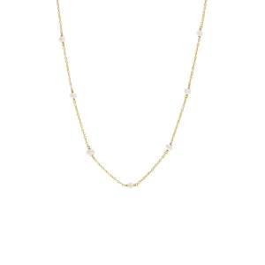 Pearl Embedded Chain Necklace