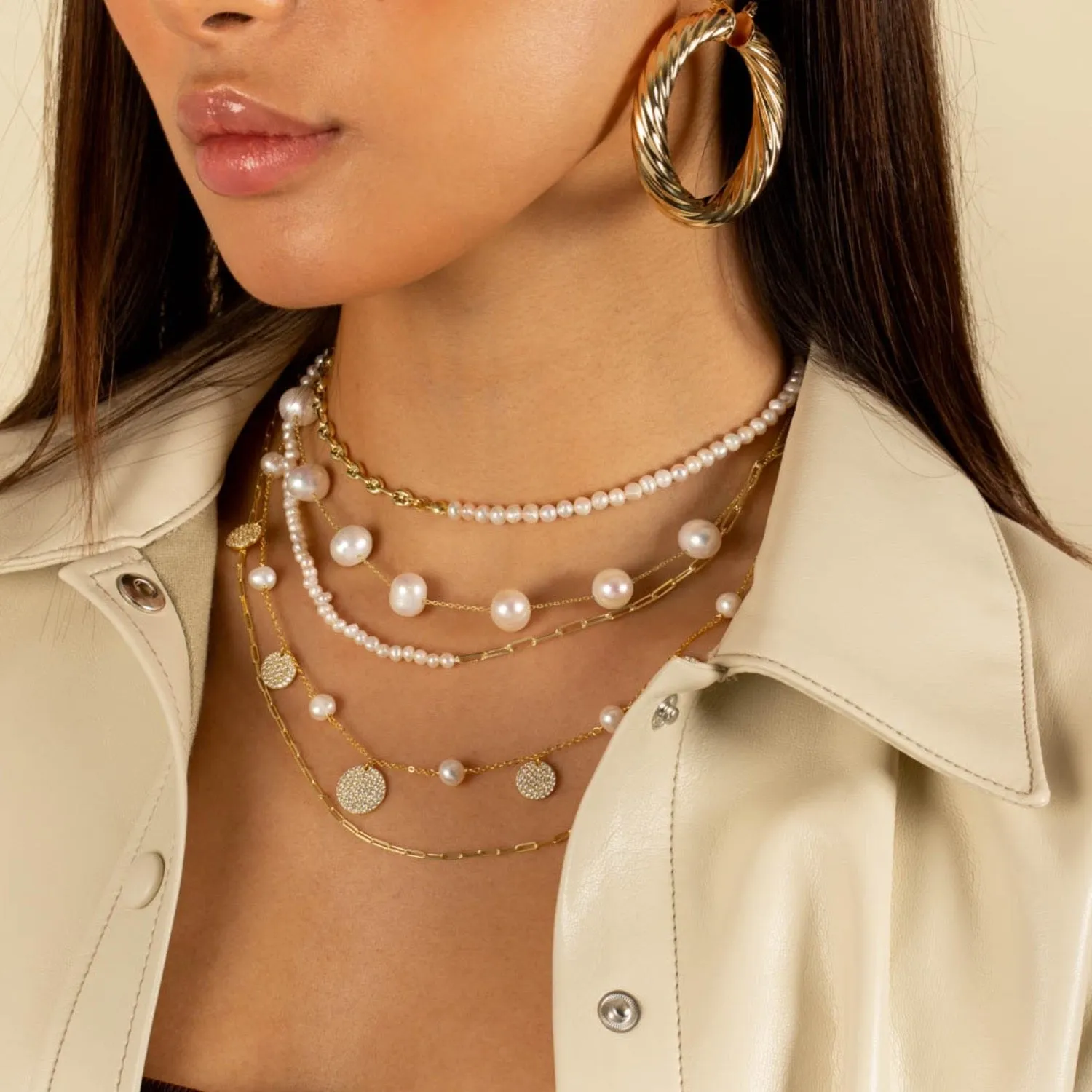 Pearl X Link Necklace