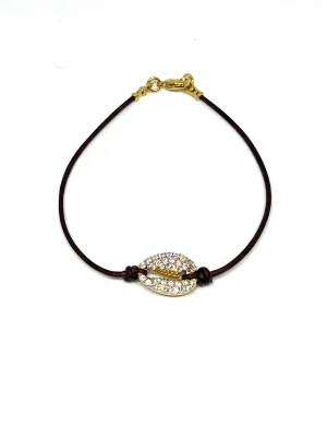 Perle by Lola Crystal Shell Leather Bracelet