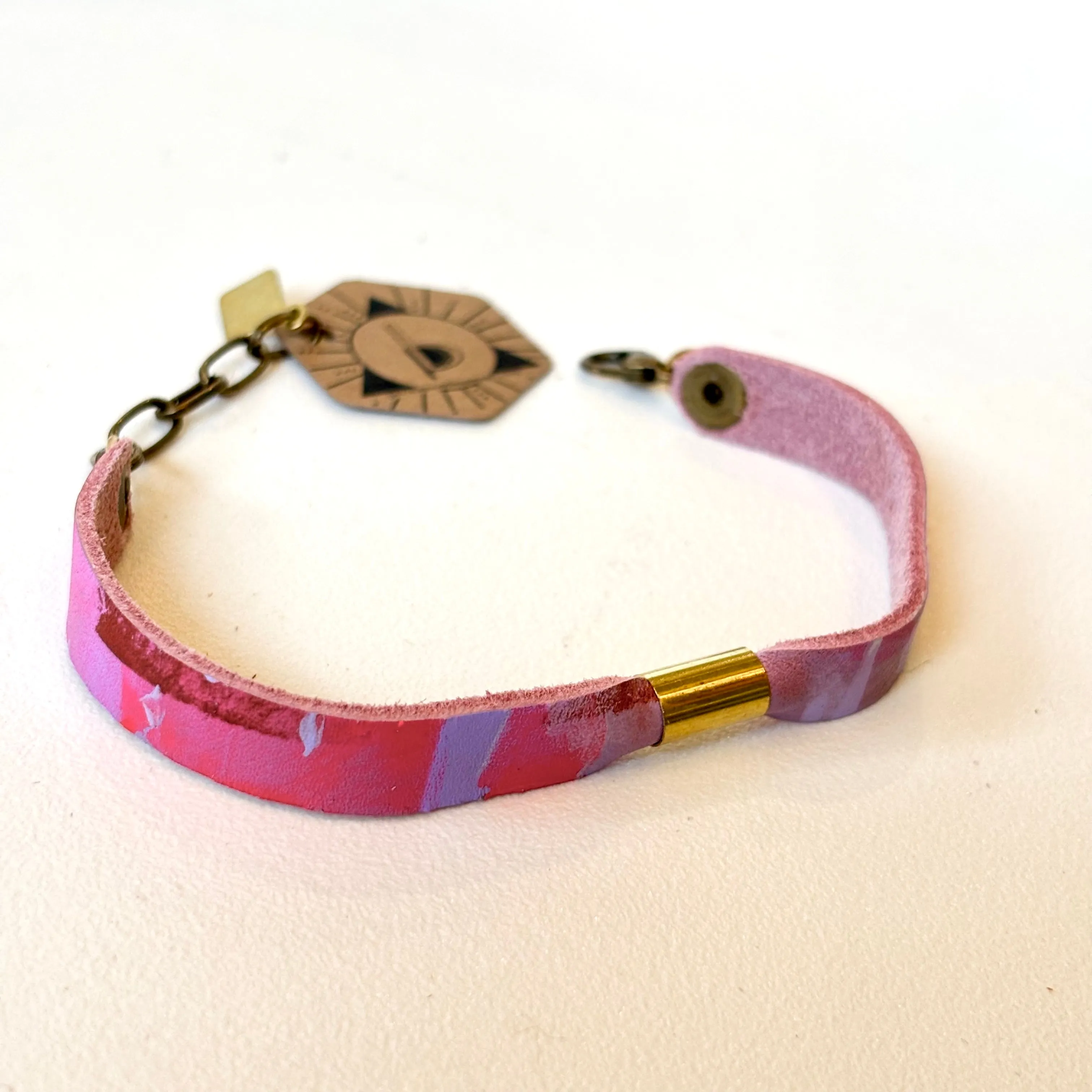 Permanent Baggage Leather Tube Bracelet