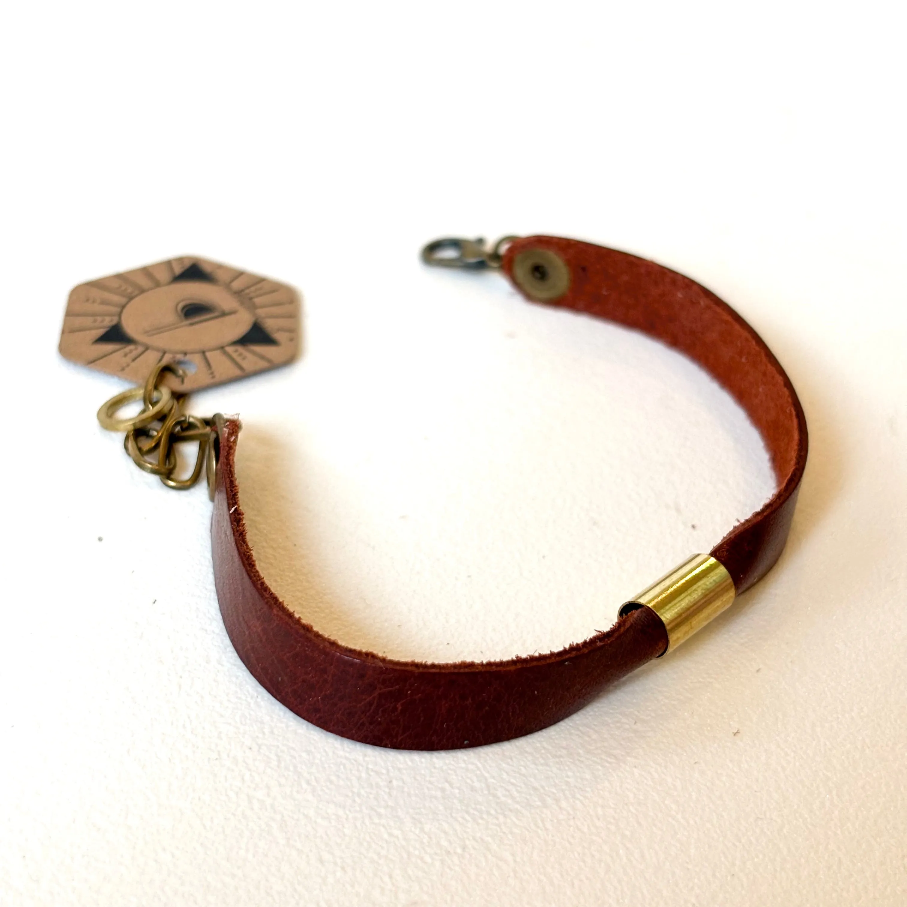 Permanent Baggage Leather Tube Bracelet