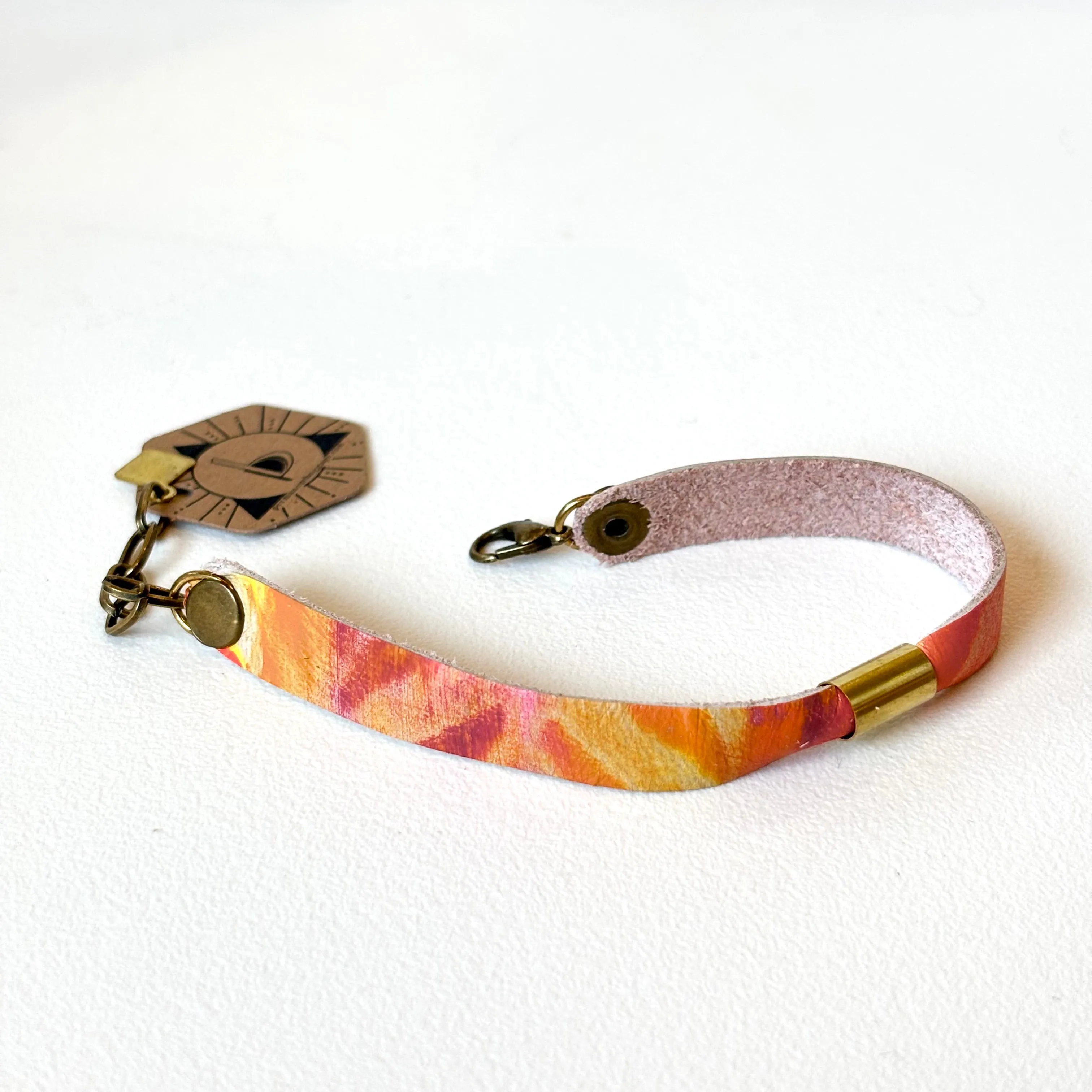 Permanent Baggage Leather Tube Bracelet