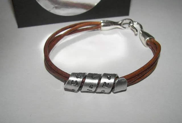 personalized Secret message bracelet , personalized message bracelet, custom hand stamped jewelry , leather bracelet