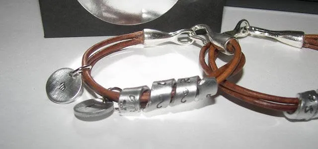 personalized Secret message bracelet , personalized message bracelet, custom hand stamped jewelry , leather bracelet