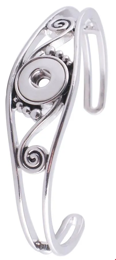 Petite Silver Tone Swirl Cuff Bracelet
