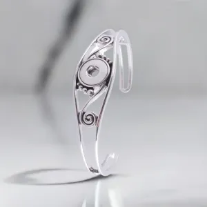 Petite Silver Tone Swirl Cuff Bracelet