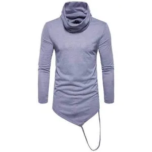 Pile Heap Collar Irregular Hem T-shirt