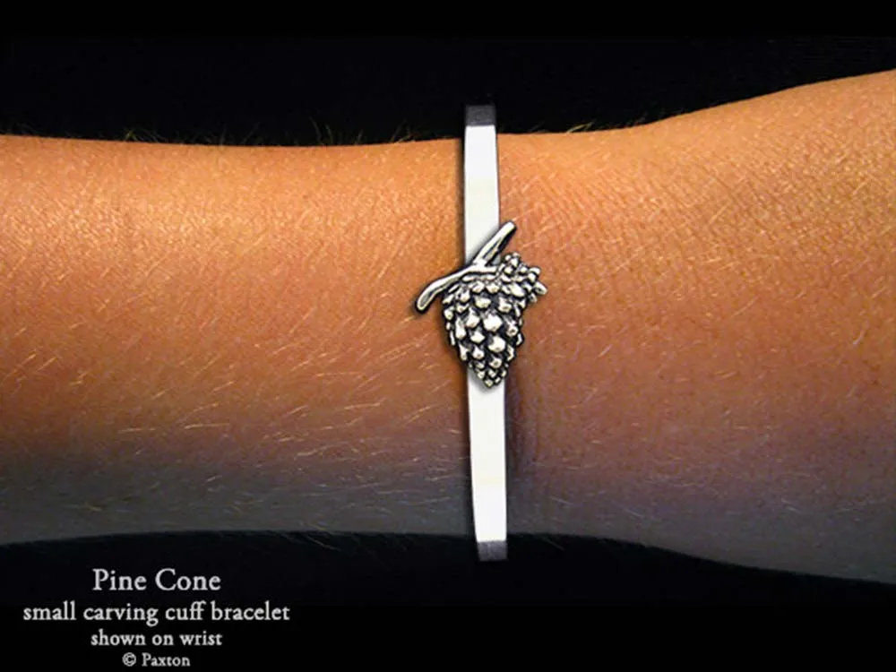 Pine Cone Cuff Bracelet Sterling Silver