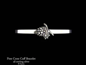 Pine Cone Cuff Bracelet Sterling Silver