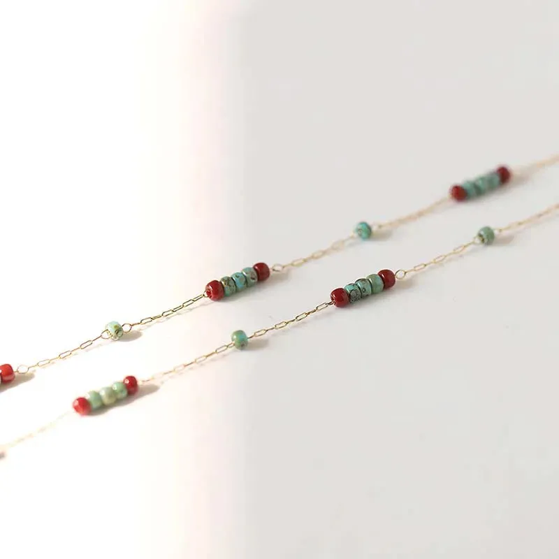 Pine Stone Glass Bead Necklace