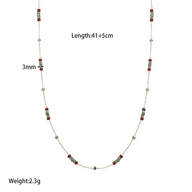 Pine Stone Glass Bead Necklace