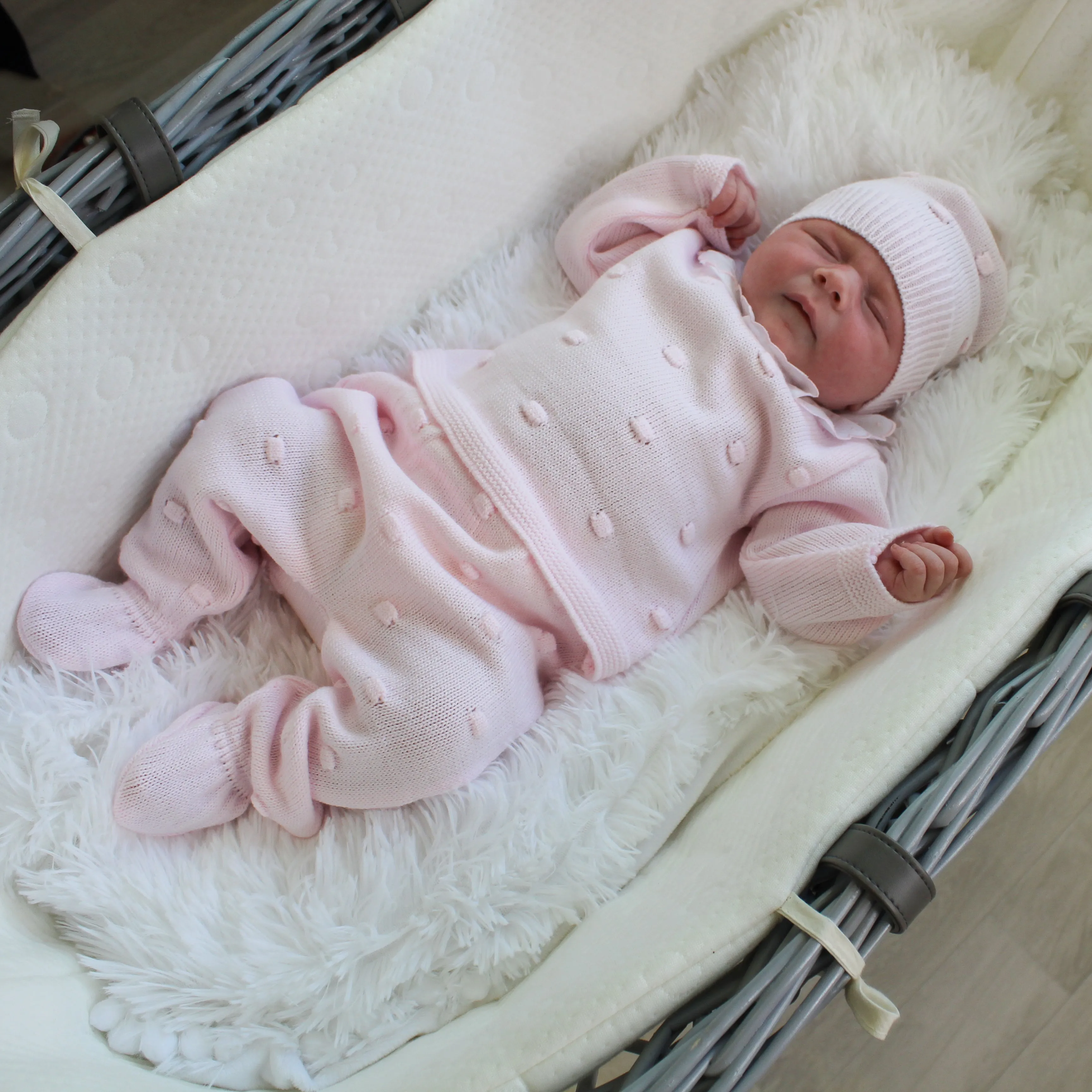 Pink Bobble 3 Piece Set & Hat