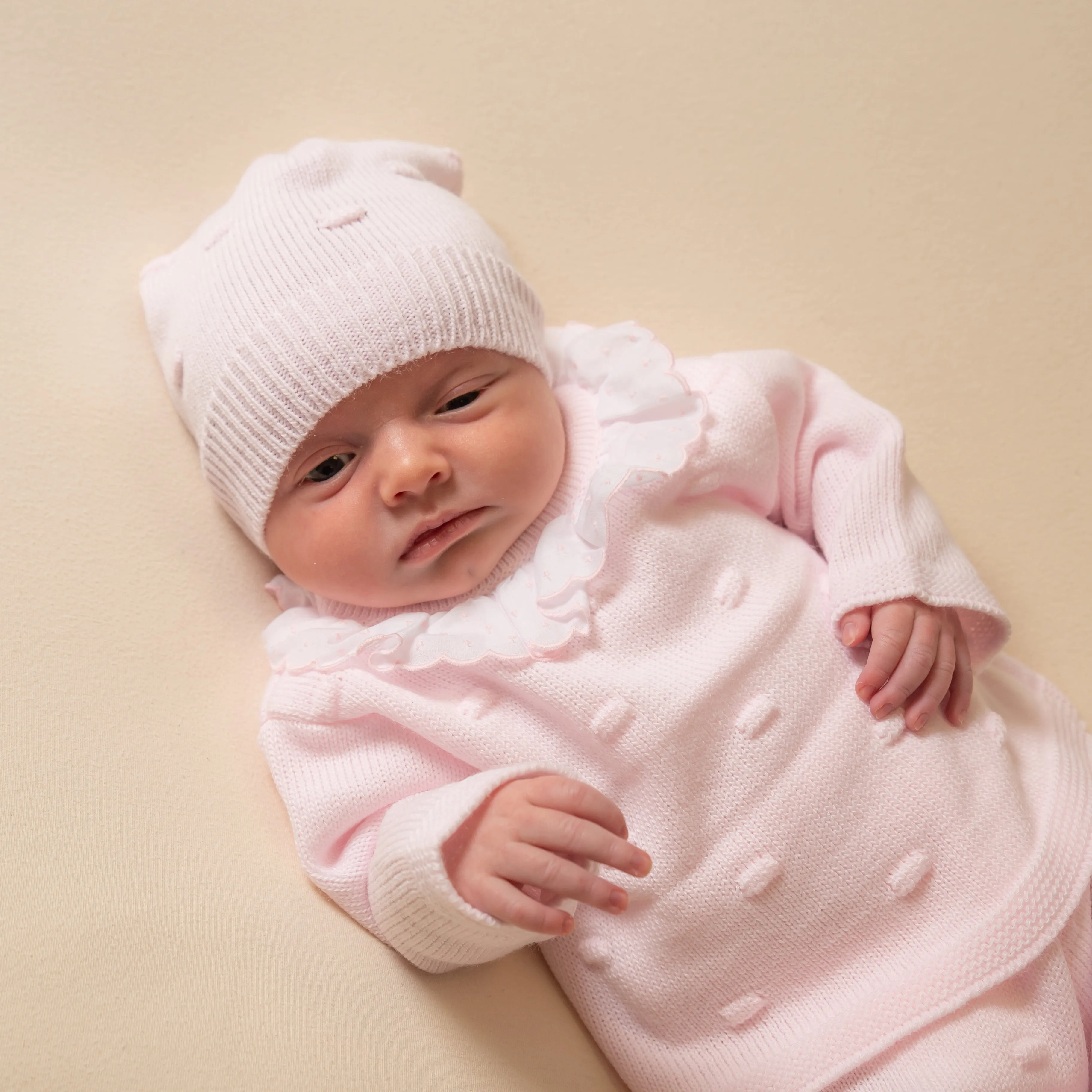 Pink Bobble 3 Piece Set & Hat