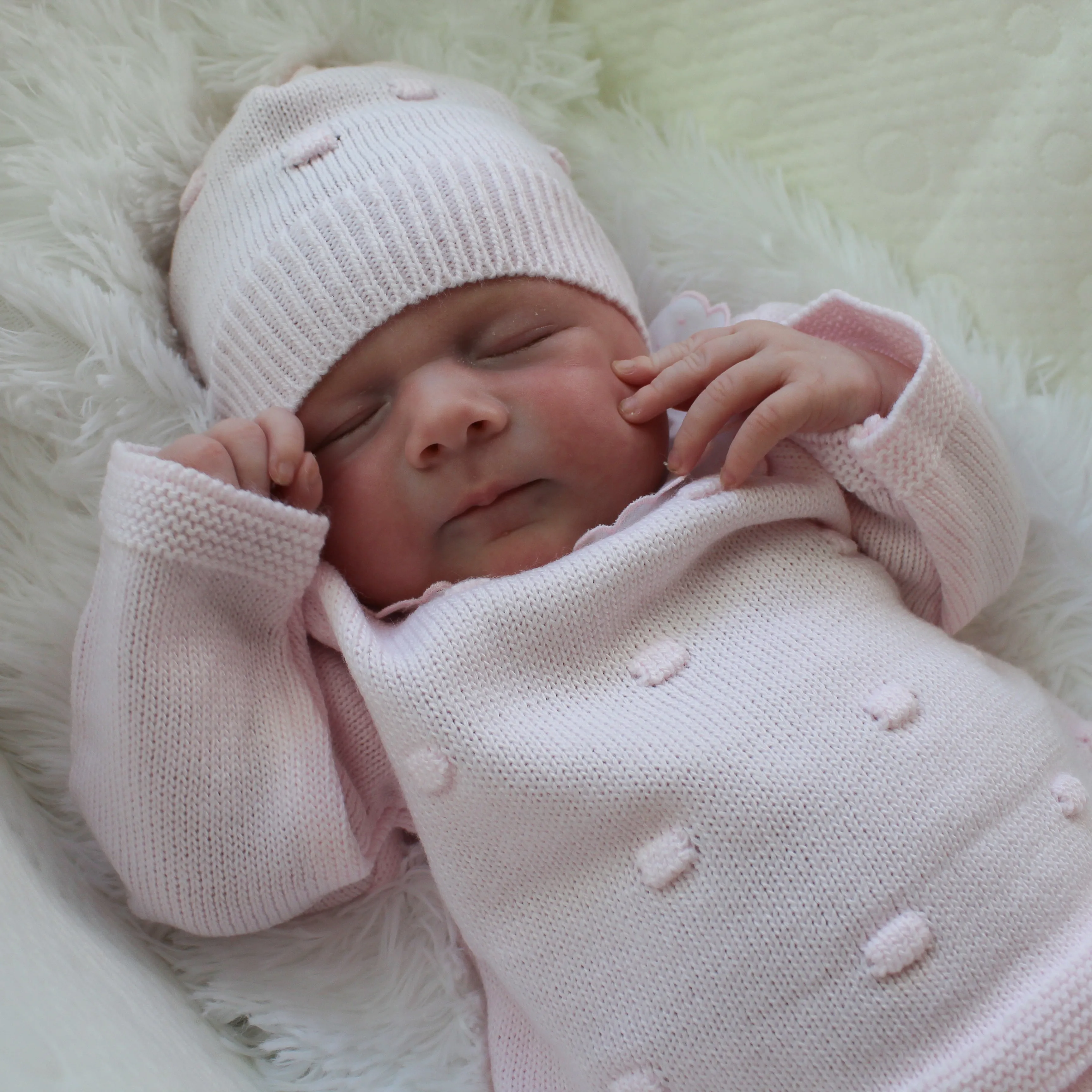 Pink Bobble 3 Piece Set & Hat