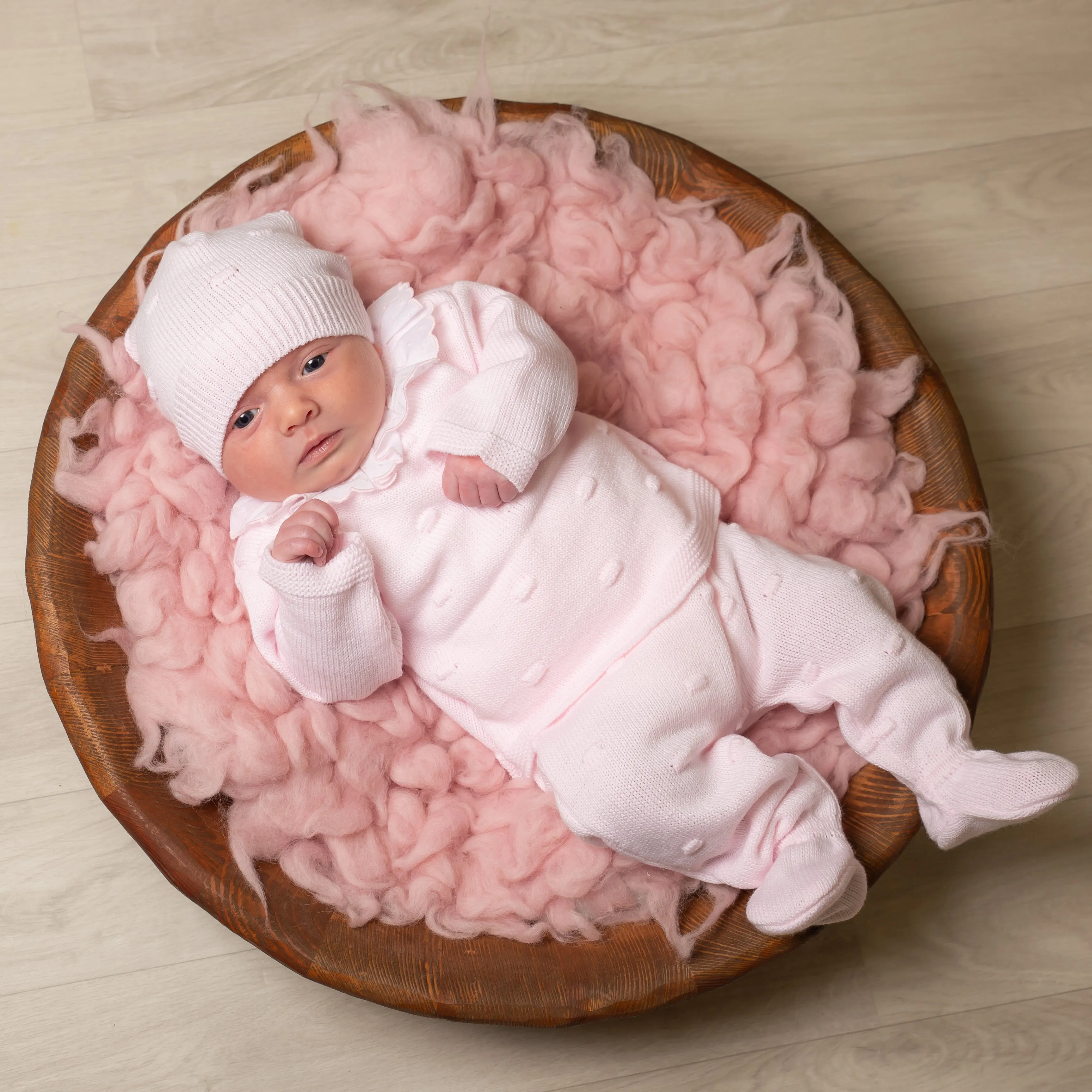 Pink Bobble 3 Piece Set & Hat