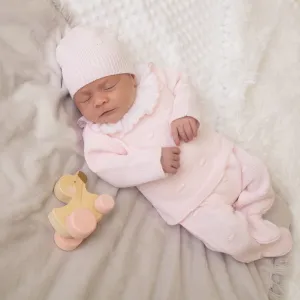 Pink Bobble 3 Piece Set & Hat