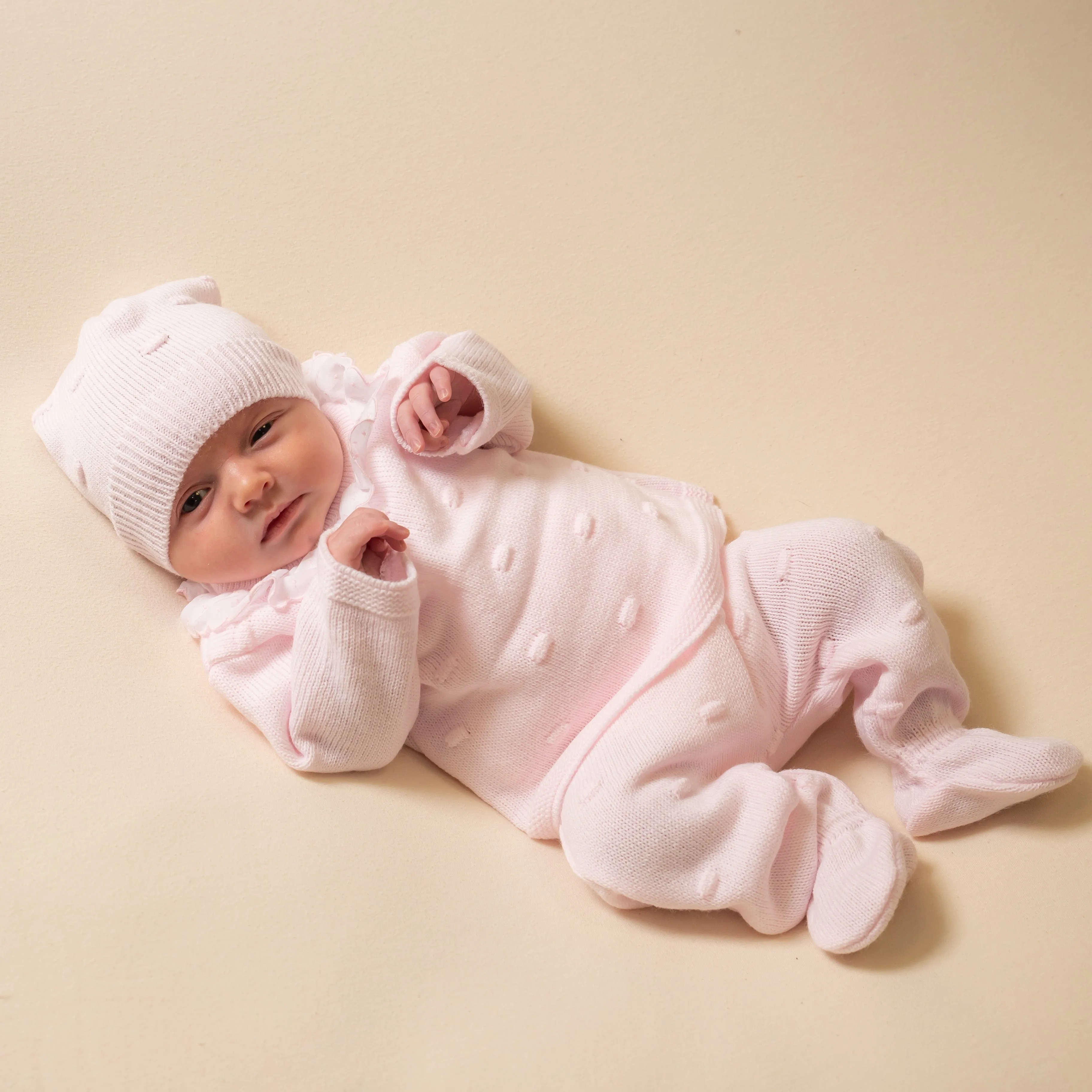 Pink Bobble 3 Piece Set & Hat