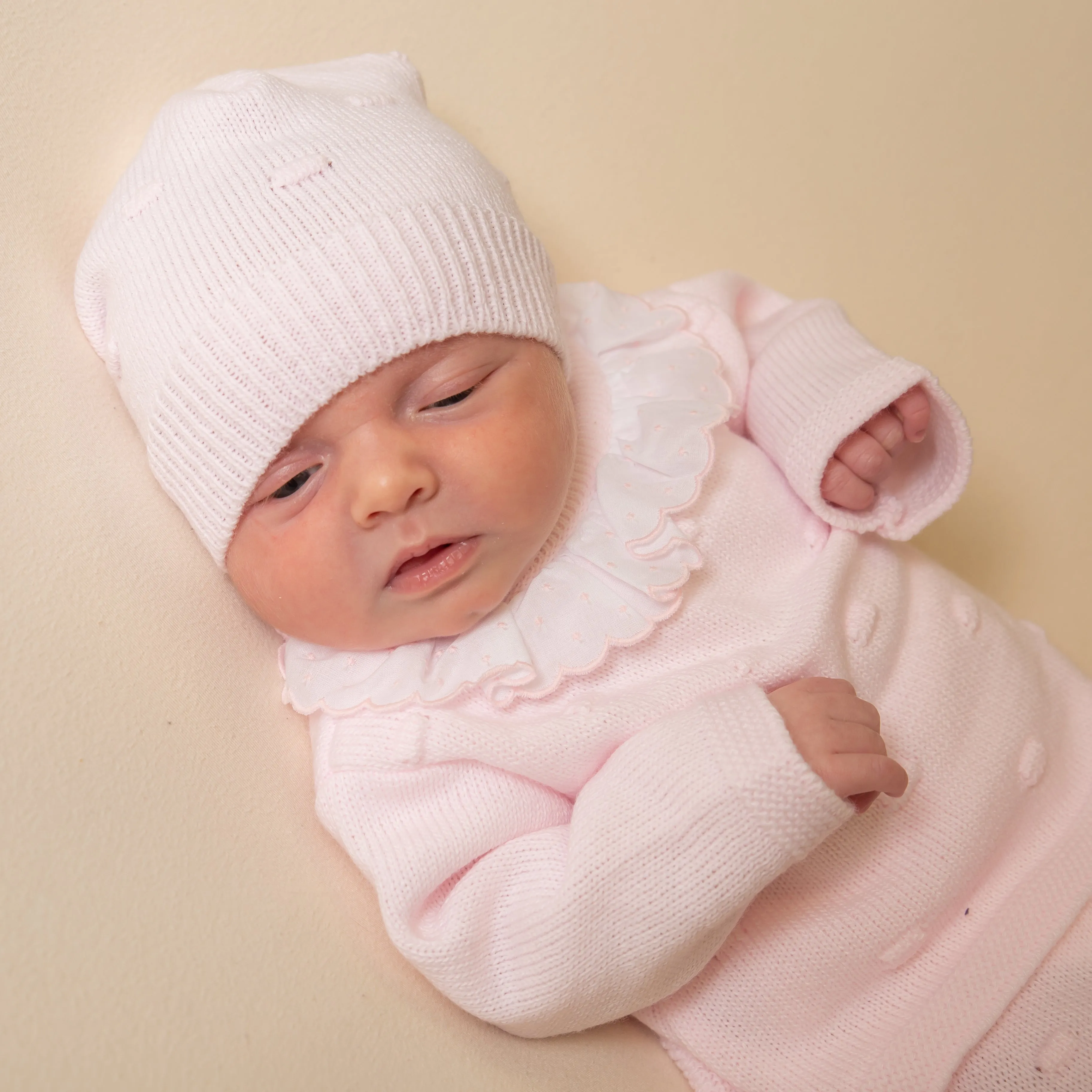 Pink Bobble 3 Piece Set & Hat