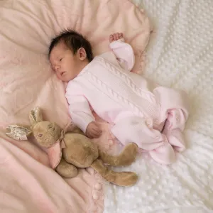 Pink Cable Knitted Onesie