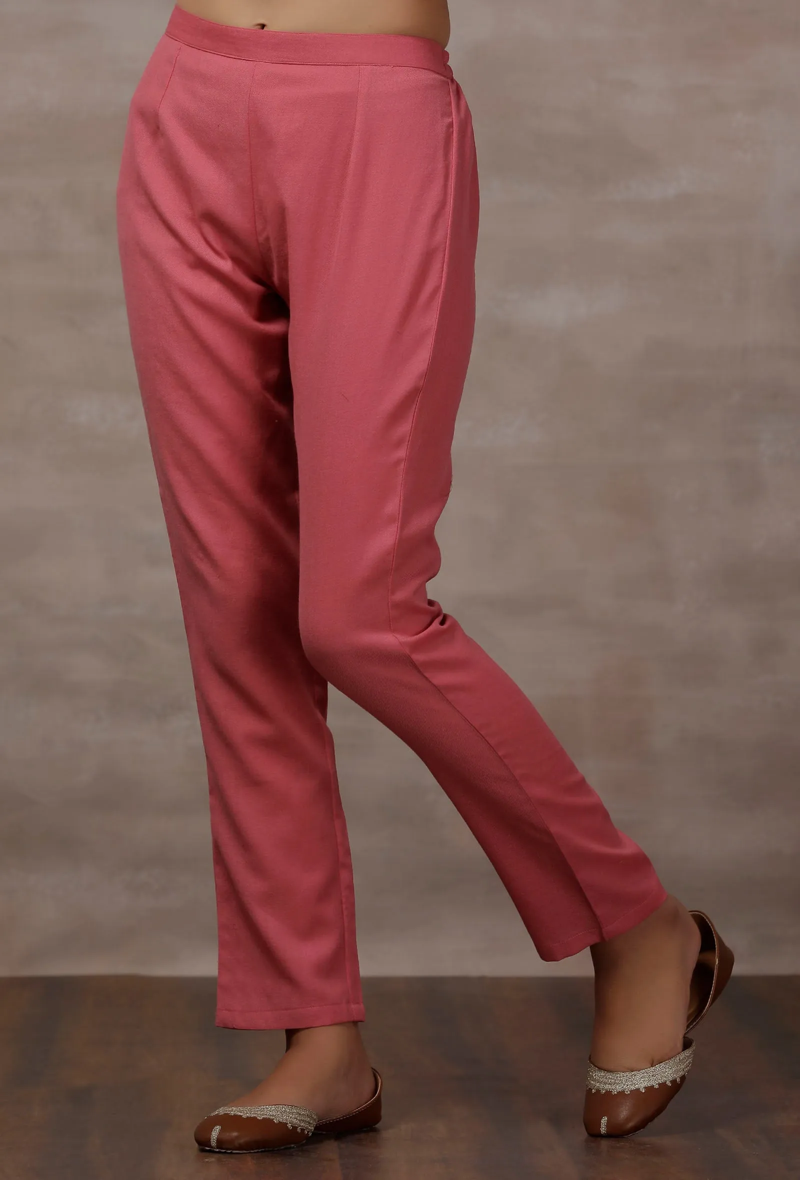 Pink Cashmilon Straight Pants