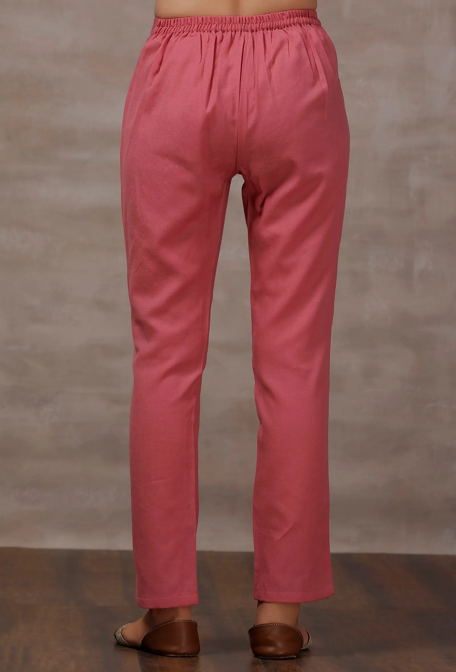 Pink Cashmilon Straight Pants