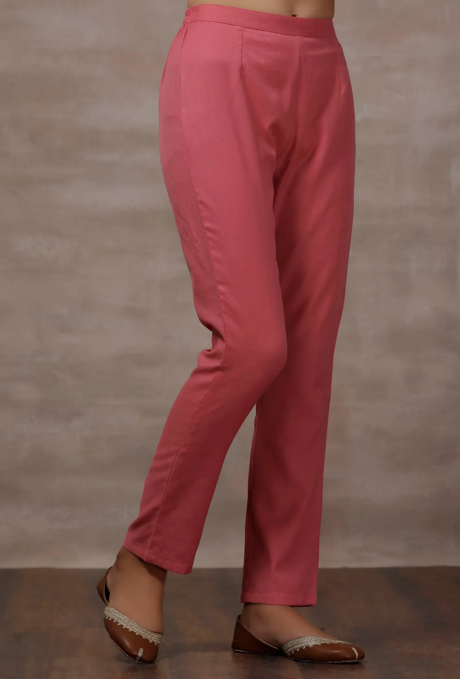 Pink Cashmilon Straight Pants