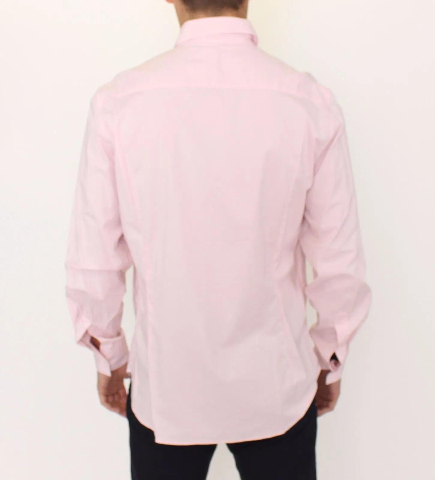 Pink Cotton Casual Long Sleeve Long Shirt