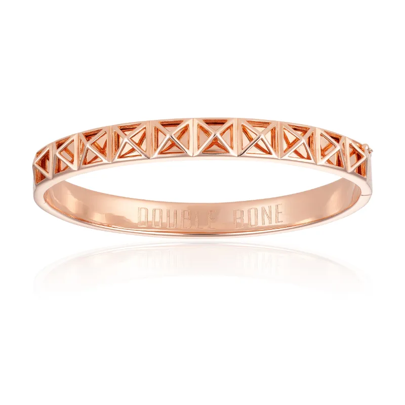 Pink Gold Studs Beaded Bracelet Combination