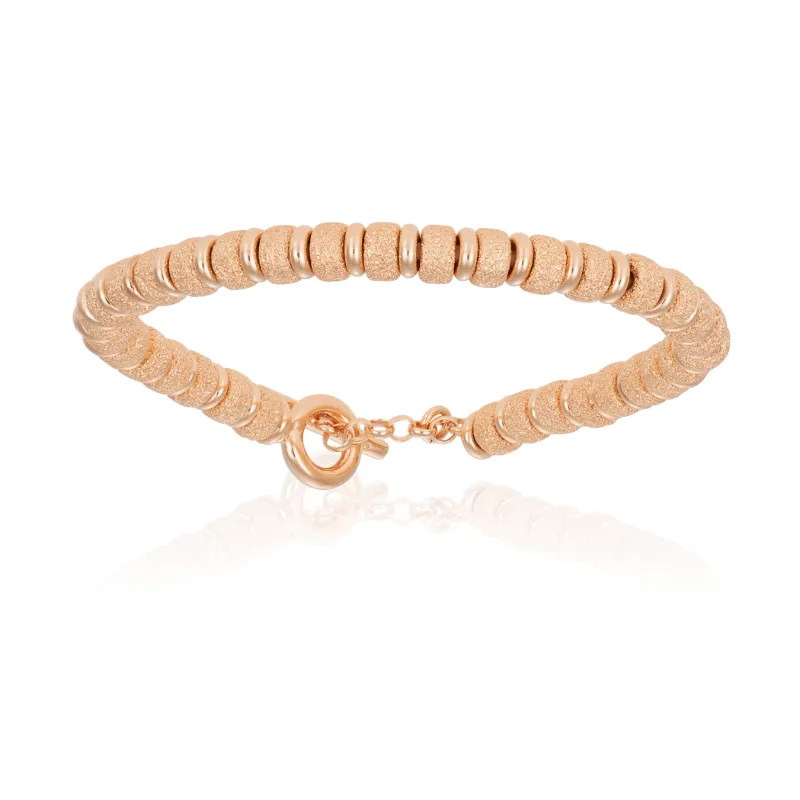 Pink Gold Studs Beaded Bracelet Combination